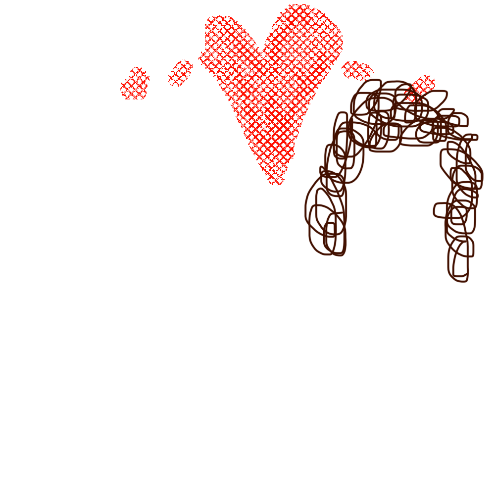one male and one female stick figure holding hands with a heart in the middle